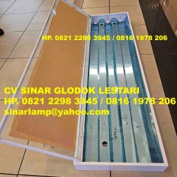 Kap Lampu TL Outbow 3x36 Watt Reflector + Cover Tutup Akrilik Bening